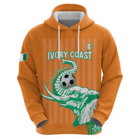 Custom Ivory Coast Football Zip Hoodie Come On Elephants