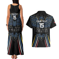 Custom Antigua and Barbuda Cricket Couples Matching Tank Maxi Dress and Hawaiian Shirt Come On Falcons