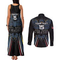 Custom Antigua and Barbuda Cricket Couples Matching Tank Maxi Dress and Long Sleeve Button Shirt Come On Falcons