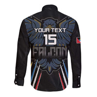 Custom Antigua and Barbuda Cricket Long Sleeve Button Shirt Come On Falcons