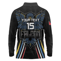 Custom Antigua and Barbuda Cricket Long Sleeve Polo Shirt Come On Falcons