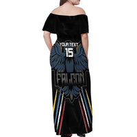 Custom Antigua and Barbuda Cricket Off Shoulder Maxi Dress Come On Falcons