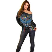 Custom Antigua and Barbuda Cricket Off Shoulder Sweater Come On Falcons