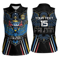 Custom Antigua and Barbuda Cricket Women Sleeveless Polo Shirt Come On Falcons