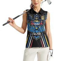 Custom Antigua and Barbuda Cricket Women Sleeveless Polo Shirt Come On Falcons