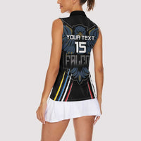 Custom Antigua and Barbuda Cricket Women Sleeveless Polo Shirt Come On Falcons