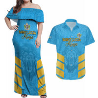 Custom Saint Lucia Cricket Couples Matching Off Shoulder Maxi Dress and Hawaiian Shirt Go Beinspired