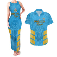 Custom Saint Lucia Cricket Couples Matching Tank Maxi Dress and Hawaiian Shirt Go Beinspired