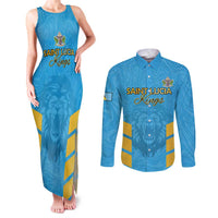 Custom Saint Lucia Cricket Couples Matching Tank Maxi Dress and Long Sleeve Button Shirt Go Beinspired