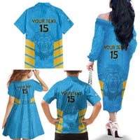 Custom Saint Lucia Cricket Family Matching Off The Shoulder Long Sleeve Dress and Hawaiian Shirt Go Beinspired