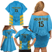 Custom Saint Lucia Cricket Family Matching Off Shoulder Short Dress and Hawaiian Shirt Go Beinspired