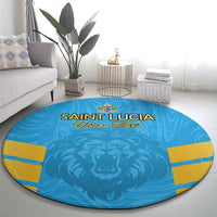 Custom Saint Lucia Cricket Round Carpet Go Beinspired