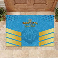 Custom Saint Lucia Cricket Rubber Doormat Go Beinspired