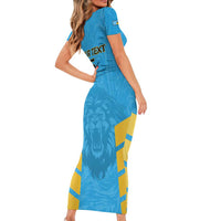 Custom Saint Lucia Cricket Short Sleeve Bodycon Dress Go Beinspired