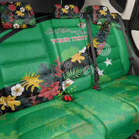 Custom St Kitts and Nevis Cricket Back Car Seat Cover Tropical Flowers Jersey