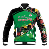 Custom St Kitts and Nevis Cricket Baseball Jacket Tropical Flowers Jersey