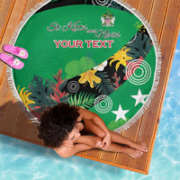 Custom St Kitts and Nevis Cricket Beach Blanket Tropical Flowers Jersey