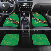 Custom St Kitts and Nevis Cricket Car Mats Tropical Flowers Jersey
