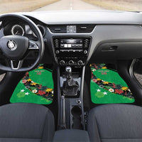 Custom St Kitts and Nevis Cricket Car Mats Tropical Flowers Jersey