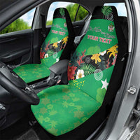 Custom St Kitts and Nevis Cricket Car Seat Cover Tropical Flowers Jersey