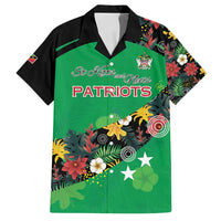 Custom St Kitts and Nevis Cricket Family Matching Summer Maxi Dress and Hawaiian Shirt Tropical Flowers Jersey