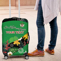 Custom St Kitts and Nevis Cricket Luggage Cover Tropical Flowers Jersey