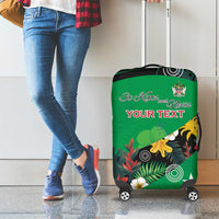 Custom St Kitts and Nevis Cricket Luggage Cover Tropical Flowers Jersey