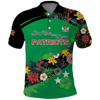 Custom St Kitts and Nevis Cricket Polo Shirt Tropical Flowers Jersey