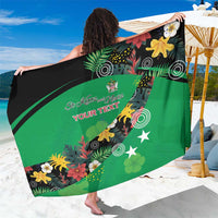 Custom St Kitts and Nevis Cricket Sarong Tropical Flowers Jersey