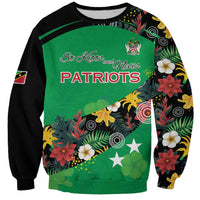 Custom St Kitts and Nevis Cricket Sweatshirt Tropical Flowers Jersey