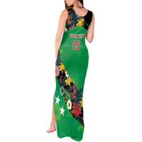 Custom St Kitts and Nevis Cricket Tank Maxi Dress Tropical Flowers Jersey