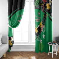Custom St Kitts and Nevis Cricket Window Curtain Tropical Flowers Jersey