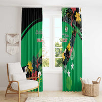 Custom St Kitts and Nevis Cricket Window Curtain Tropical Flowers Jersey