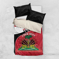Personalized Haiti Bedding Set Flag 1964 Coat Of Arms - Polynesian Style - Wonder Print Shop