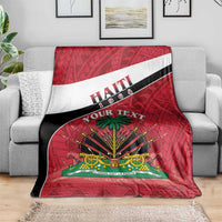 Personalized Haiti Blanket Flag 1964 Coat Of Arms - Polynesian Style