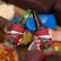 Personalized Haiti 4 in 1 Can Cooler Tumbler Flag 1964 Coat Of Arms - Polynesian Style - Wonder Print Shop