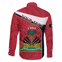 Personalized Haiti Family Matching Tank Maxi Dress and Hawaiian Shirt Flag 1964 Coat Of Arms - Polynesian Style - Wonder Print Shop