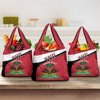 Personalized Haiti Grocery Bag Flag 1964 Coat Of Arms - Polynesian Style