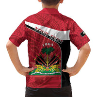 Personalized Haiti Hawaiian Shirt Flag 1964 Coat Of Arms - Polynesian Style - Wonder Print Shop