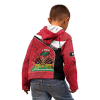 Personalized Haiti Kid Hoodie Flag 1964 Coat Of Arms - Polynesian Style - Wonder Print Shop