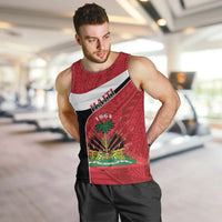 Personalized Haiti Men Tank Top Flag 1964 Coat Of Arms - Polynesian Style - Wonder Print Shop