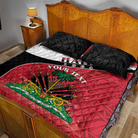 Personalized Haiti Quilt Bed Set Flag 1964 Coat Of Arms - Polynesian Style - Wonder Print Shop