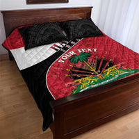Personalized Haiti Quilt Bed Set Flag 1964 Coat Of Arms - Polynesian Style - Wonder Print Shop