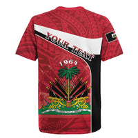 Personalized Haiti Rugby Jersey Flag 1964 Coat Of Arms - Polynesian Style - Wonder Print Shop