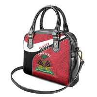Personalized Haiti Shoulder Handbag Flag 1964 Coat Of Arms - Polynesian Style