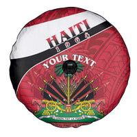 Personalized Haiti Spare Tire Cover Flag 1964 Coat Of Arms - Polynesian Style - Wonder Print Shop