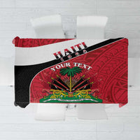 Personalized Haiti Tablecloth Flag 1964 Coat Of Arms - Polynesian Style - Wonder Print Shop