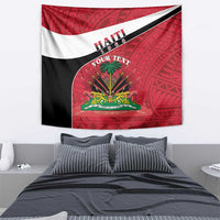 Personalized Haiti Tapestry Flag 1964 Coat Of Arms - Polynesian Style - Wonder Print Shop