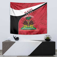Personalized Haiti Tapestry Flag 1964 Coat Of Arms - Polynesian Style - Wonder Print Shop