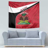 Personalized Haiti Tapestry Flag 1964 Coat Of Arms - Polynesian Style - Wonder Print Shop